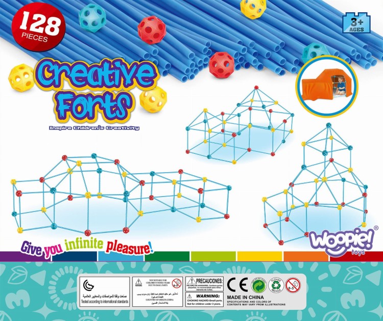 Duże Klocki Konstrukcyjny Namiot Zestaw Słomki Rurki 128 el.