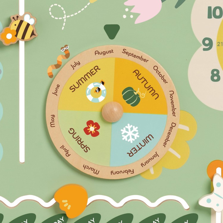 Drewniana Tablica Manipulacyjna "Mój pierwszy kalendarz" Zegar dla Dzieci