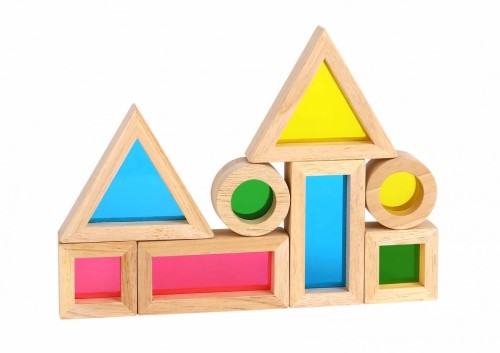 Drewniane Kolorowe Klocki Lustra Zestaw 8 el.