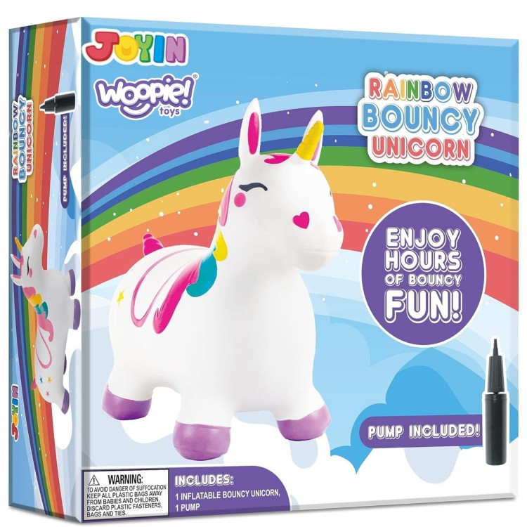 Skoczek Gumowy do Skakania Jednorożec Biały+ Pompka