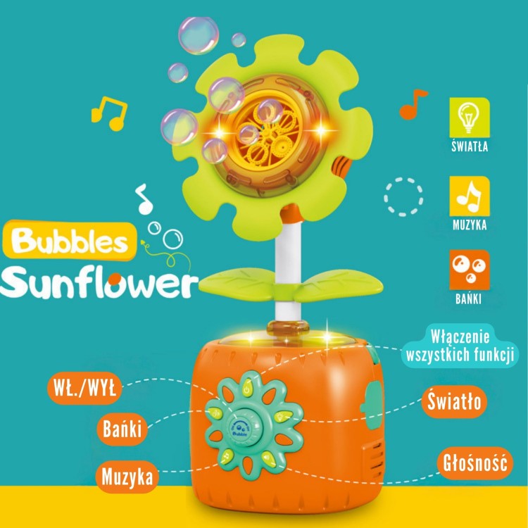 Interaktywny Słonecznik Maszyna do Baniek Mydlanych