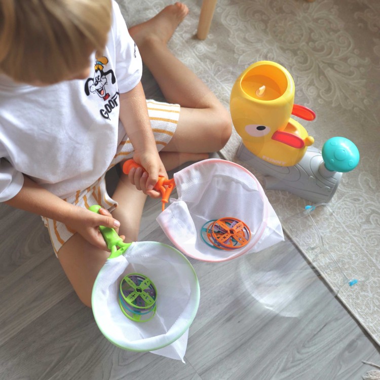 Gra Zręcznościowa Złap Frisbee z Wyrzutnią Dysków – WOOPIE