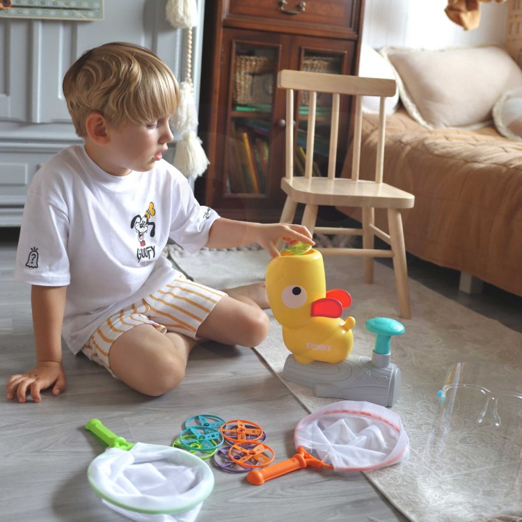 Gra Zręcznościowa Złap Frisbee z Wyrzutnią Dysków – WOOPIE