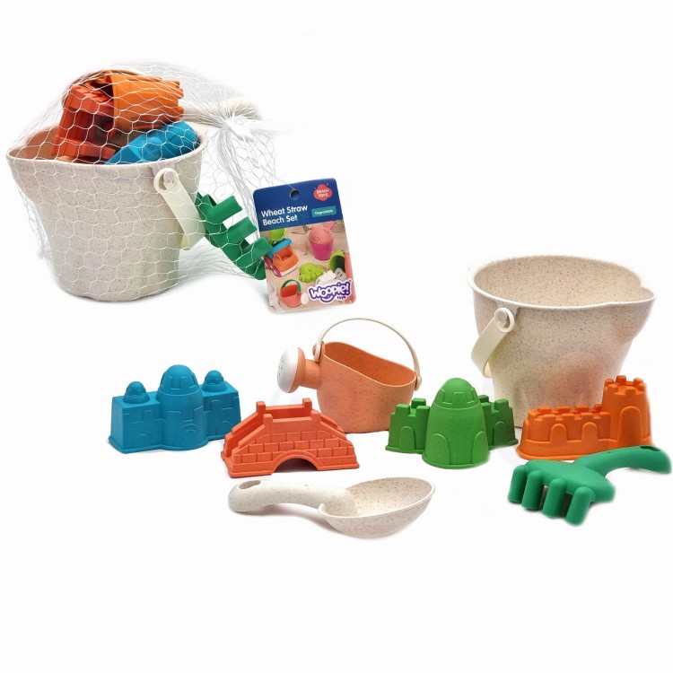 Zestaw do Piasku WOOPIE GREEN 8 el. – Ekologiczny BIO komplet do zabawy w zamki