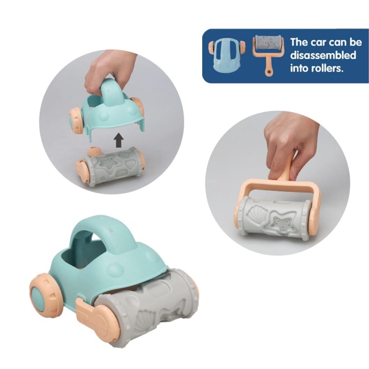 Zestaw do Piasku z Samochodzikiem WOOPIE GREEN 10 el. – Ekologiczna zabawa z BIO materiału