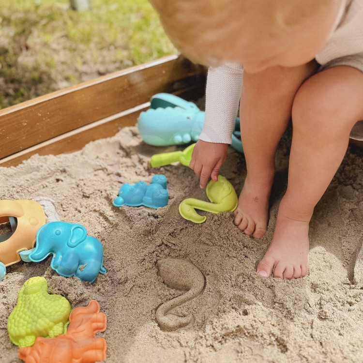 Zestaw do Piasku z Samochodzikiem WOOPIE GREEN 10 el. – Ekologiczna zabawa z BIO materiału