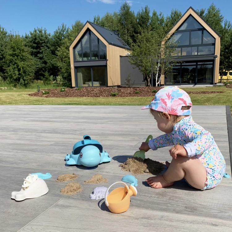 Zestaw 2w1 do Piasku i Wanny Żółwik WOOPIE GREEN 8 el. – Ekologiczna zabawa BIO