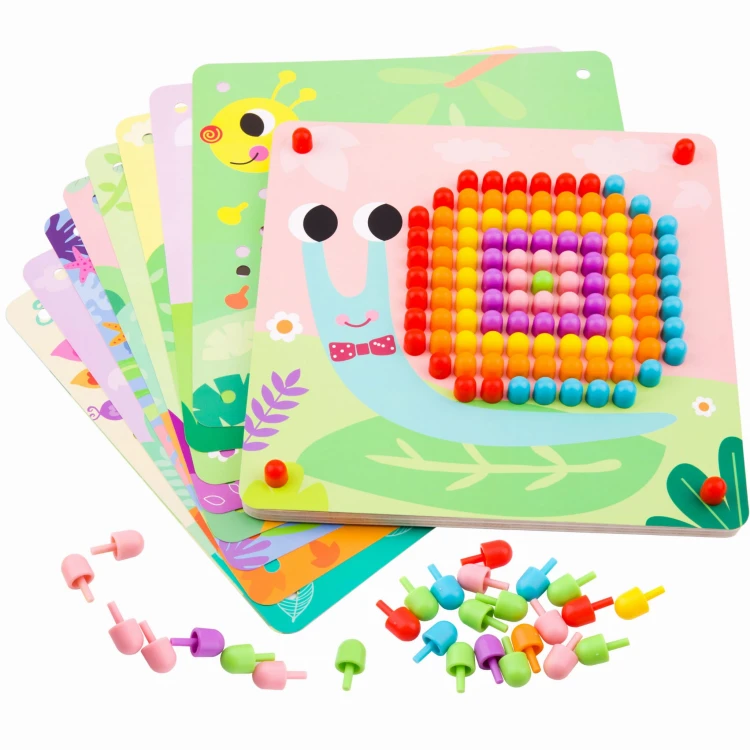 Układanka z Pinezkami i Kołkami – TOOKY TOY Montessori