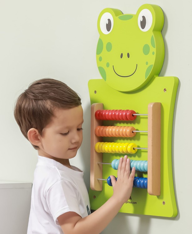 Drewniana Tablica Manipulacyjna Żabka z Liczydłem – VIGA Montessori FSC