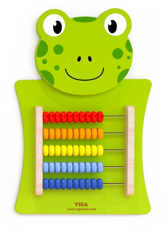Drewniana Tablica Manipulacyjna Żabka z Liczydłem – VIGA Montessori FSC