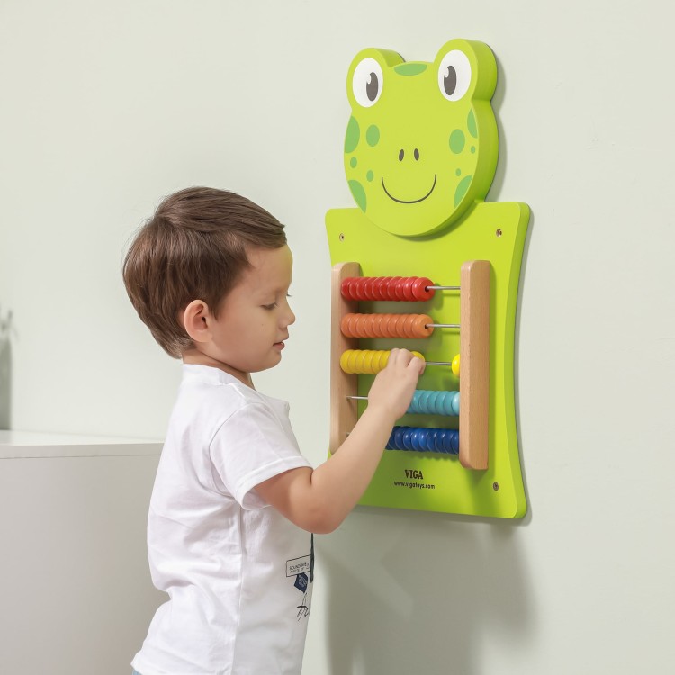Drewniana Tablica Manipulacyjna Żabka z Liczydłem – VIGA Montessori FSC