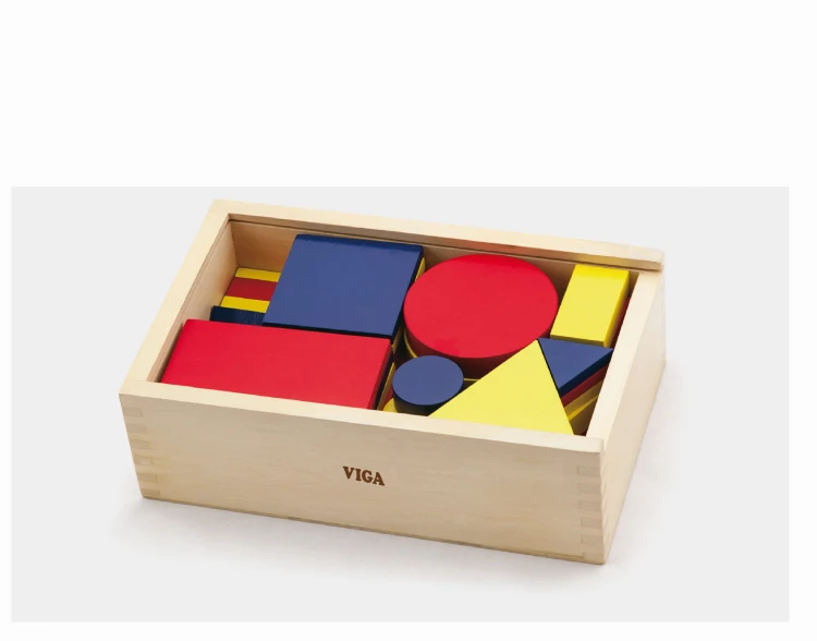 Drewniane Klocki Dienesa – Figury Geometryczne Montessori – VIGA