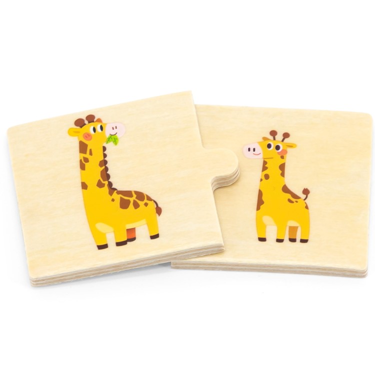 Drewniane Puzzle Układanka Zwierzątka Małe i Duże – VIGA | Nauka Przeciwieństw dla Dzieci