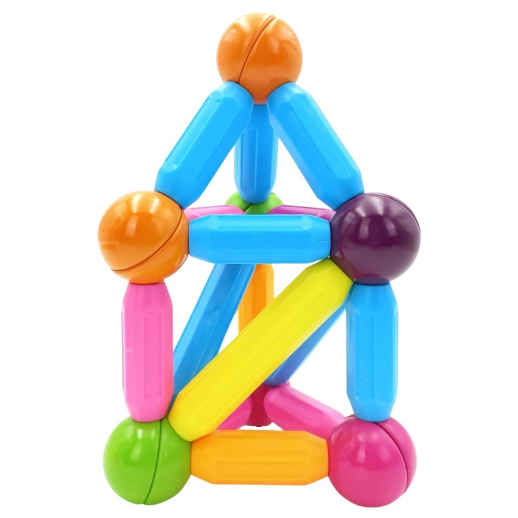 Magnetyczne Klocki Konstrukcyjne Edukacyjne 38 el. – WOOPIE | Duże, Grube Elementy dla Małych Konstruktorów