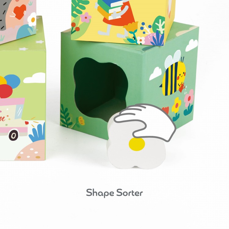 Układanka Kostki Box Leśna Piramidka 10 el. FSC | Classic World