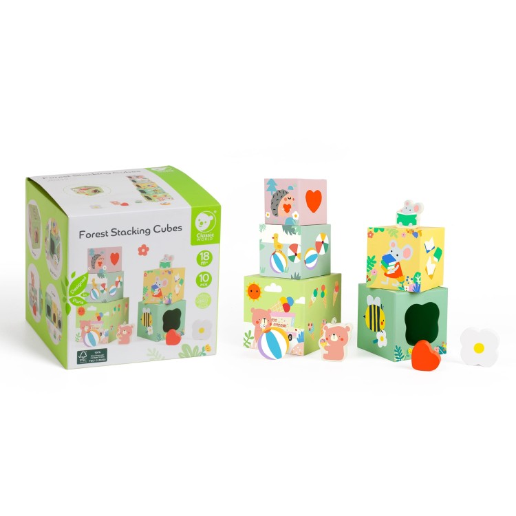 Układanka Kostki Box Leśna Piramidka 10 el. FSC | Classic World