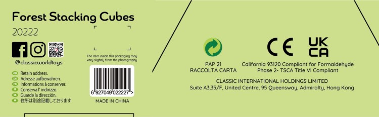 Układanka Kostki Box Leśna Piramidka 10 el. FSC | Classic World