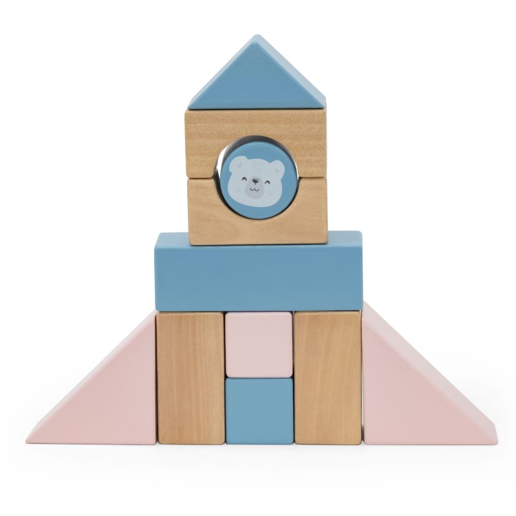 Drewniany Wózek do Ciągnięcia z Klockami 21 el. | VIGA Montessori