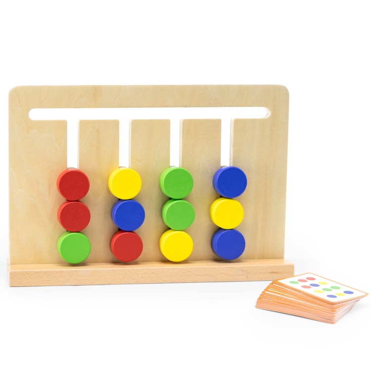 Gra Logiczna Odwzoruj Kolory i Figury – VIGA | Montessori, Drewniana Układanka