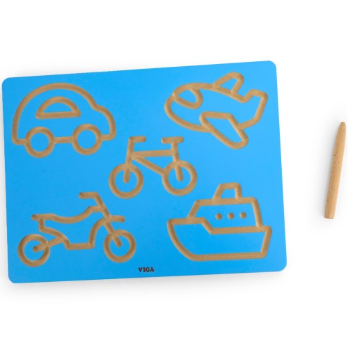Tablica Grafomotoryczna Pojazdy – VIGA | Nauka Pisania i Ćwiczenie Ręki