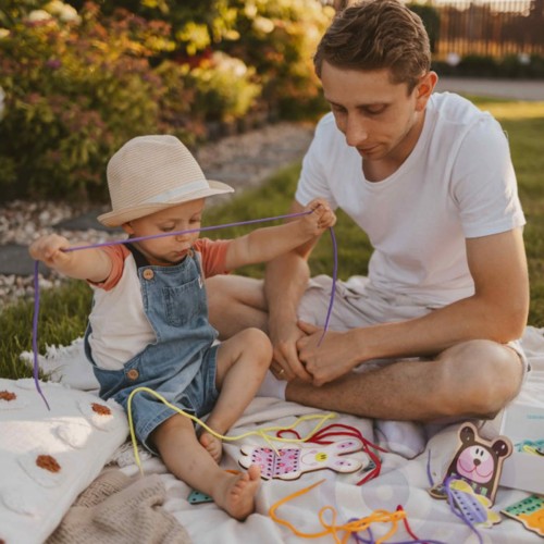 Drewniana Sznurowanka 5w1 Zwierzątka do Nawlekania | WOOPIE GREEN