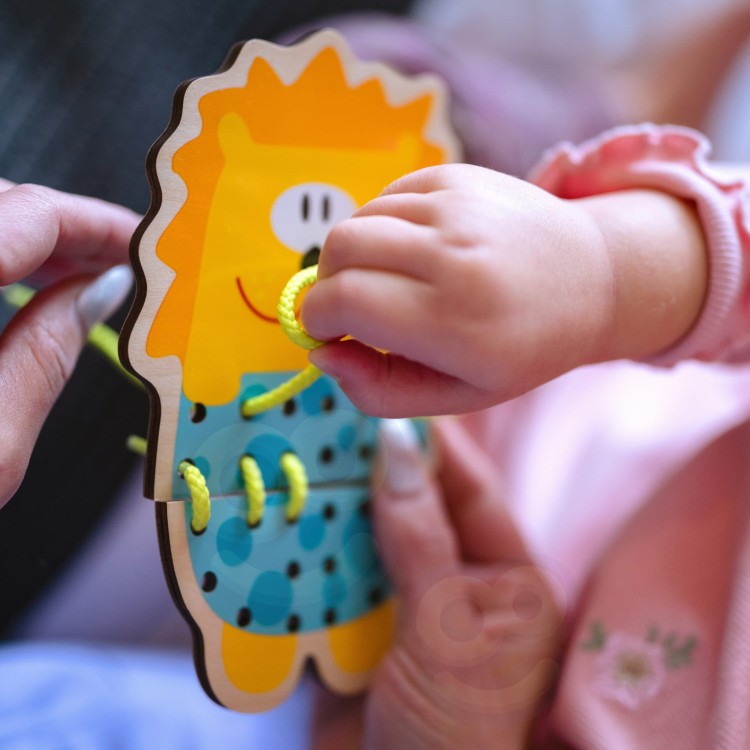 Drewniana Sznurowanka 5w1 Zwierzątka do Nawlekania | WOOPIE GREEN