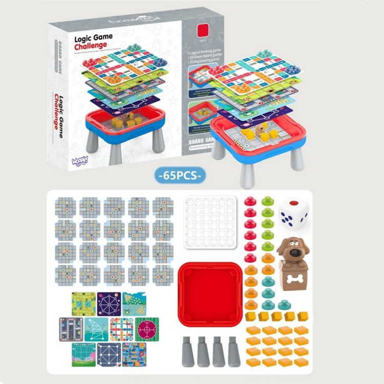 Stolik Gier Planszowych i Logicznych 10w1 65 el. | WOOPIE