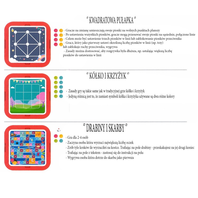 Stolik Gier Planszowych i Logicznych 10w1 65 el. | WOOPIE