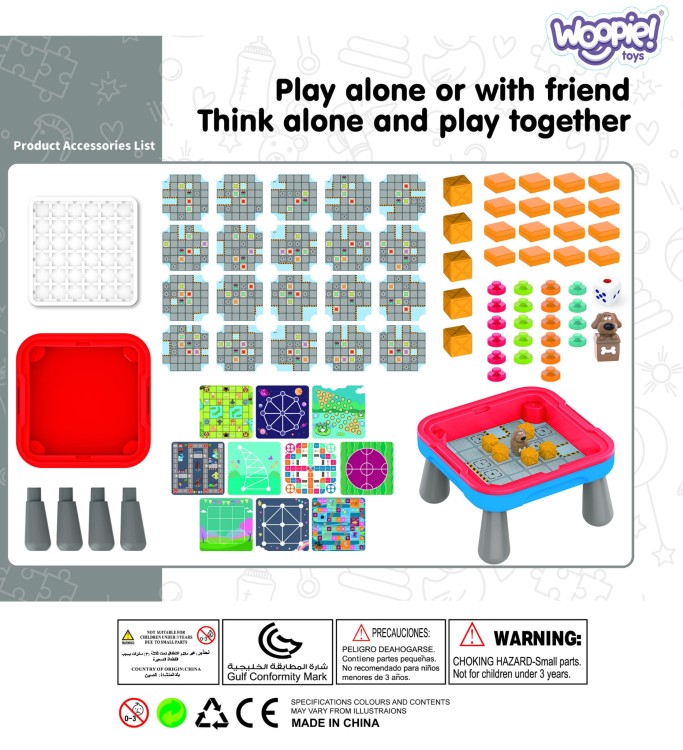 Stolik Gier Planszowych i Logicznych 10w1 65 el. | WOOPIE