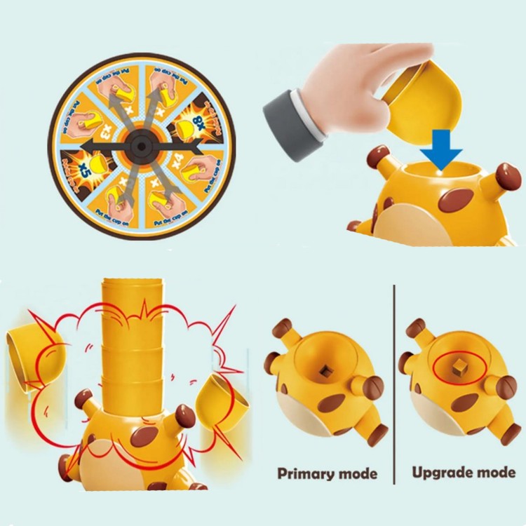 Gra Zręcznościowa Żyrafka Układanie Kubeczków | WOOPIE