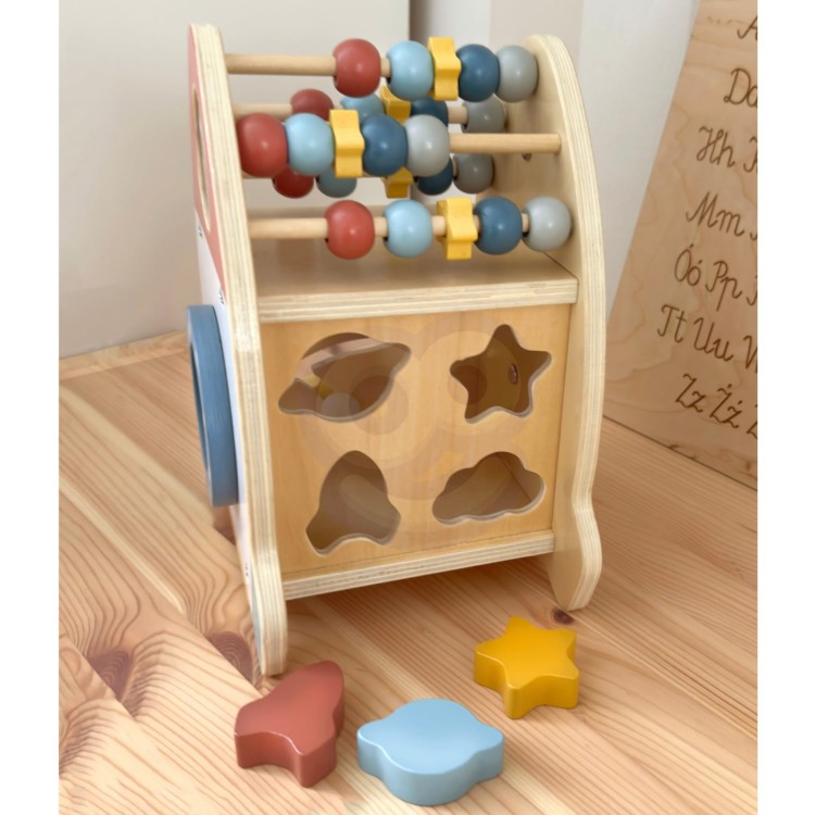 Drewniana Rakieta Aktywności Sorter Labirynt 3w1 | TOOKY TOY