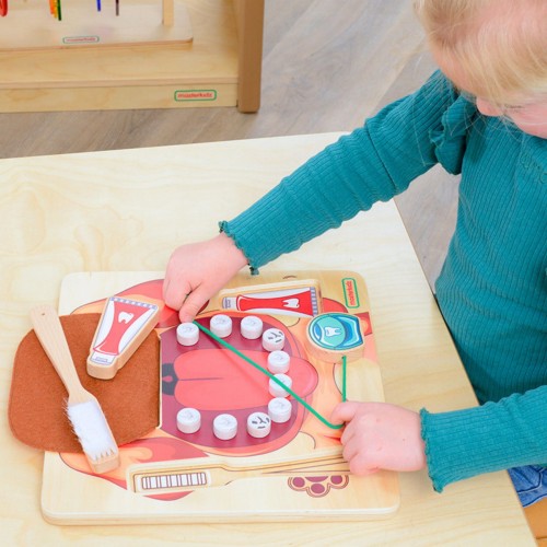 Tablica Edukacyjna Ścienna Nauka Higieny Jamy Ustnej Piesek Montessori | MASTERKIDZ