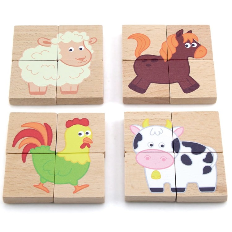 Drewniane Puzzle Magnetyczne Zwierzęta Układanka FSC VIGA