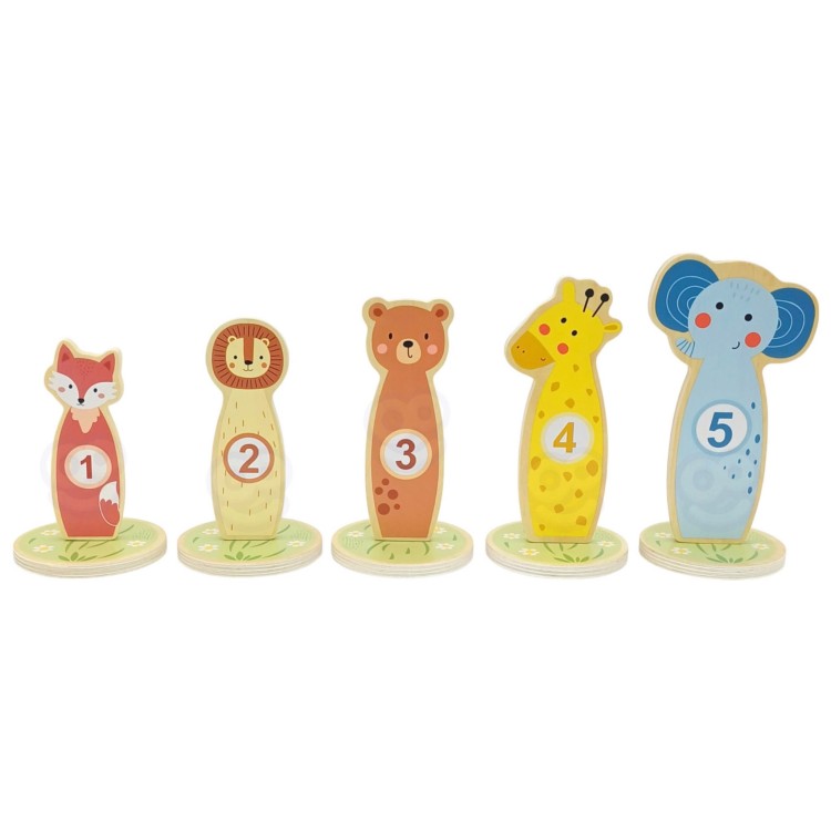 TOOKY TOY Rzut do Celu Drewniana Gra Zręcznościowa Obręcze 15 el.