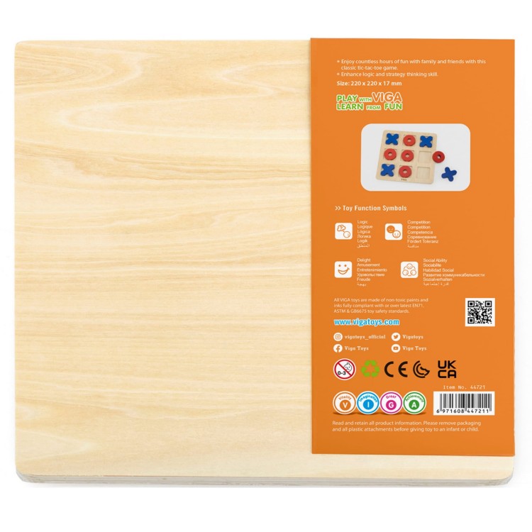 Drewniana Gra Kółko i Krzyżyk Klasyczna – VIGA