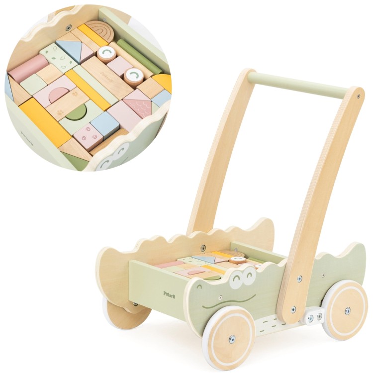Drewniany Wózek na Klocki Pchacz – VIGA