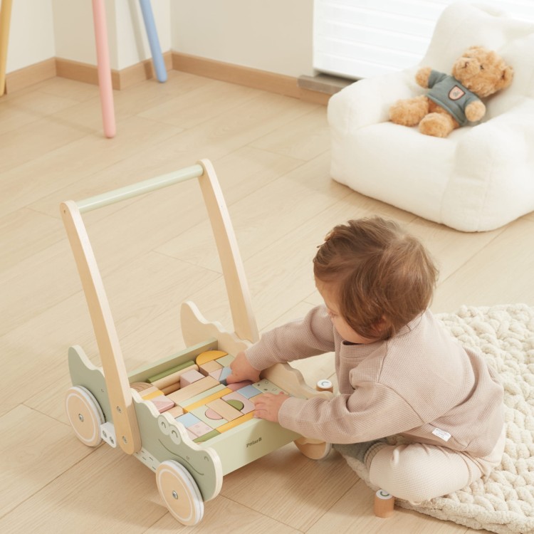 Drewniany Wózek na Klocki Pchacz – VIGA