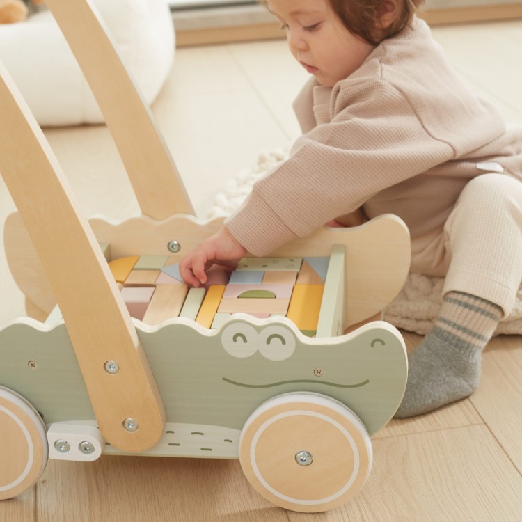 Drewniany Wózek na Klocki Pchacz – VIGA