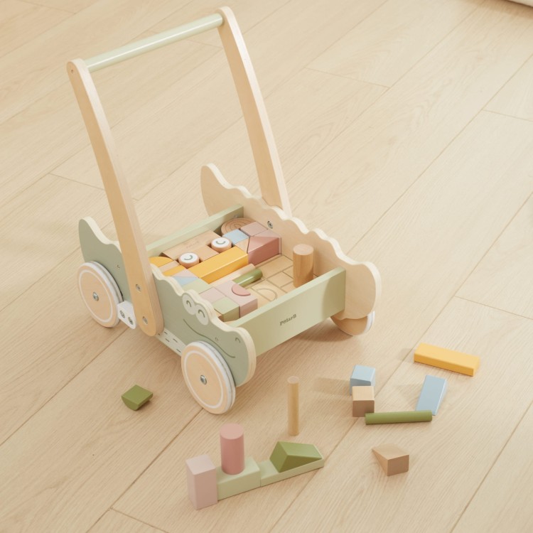 Drewniany Wózek na Klocki Pchacz – VIGA