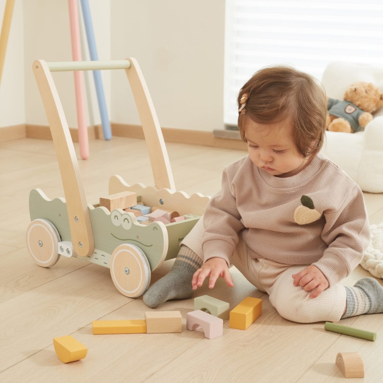 Drewniany Wózek na Klocki Pchacz – VIGA