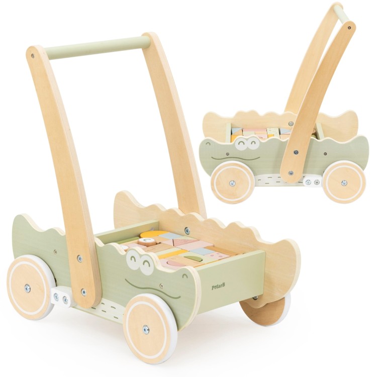 Drewniany Wózek na Klocki Pchacz – VIGA