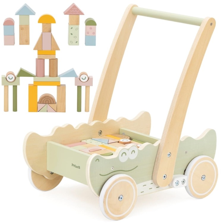 Drewniany Wózek na Klocki Pchacz – VIGA