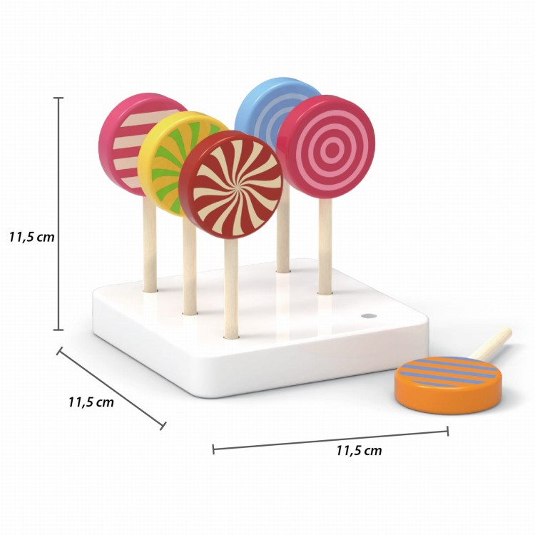 Drewniane Kolorowe Lizaki Zestaw 6 szt. VIGA