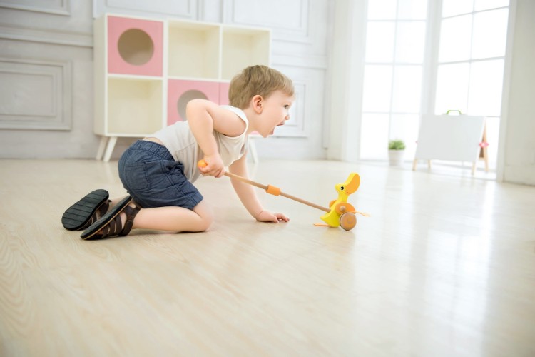 Drewniany Pchacz Kaczuszka dla Dzieci CLASSIC WORLD