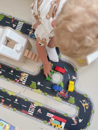 Droga Puzzle dla Dzieci Autostrada Makieta 21 el. – WOOPIE GREEN