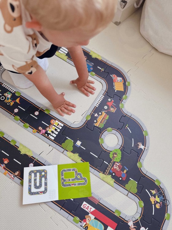 Droga Puzzle dla Dzieci Autostrada Makieta 21 el. – WOOPIE GREEN