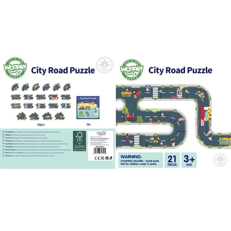 Droga Puzzle dla Dzieci Autostrada Makieta 21 el. – WOOPIE GREEN