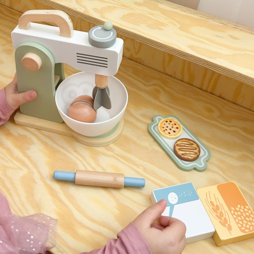 Drewniany Mikser Kuchenny Blender z Akcesoriami 11 el. – WOOPIE GREEN
