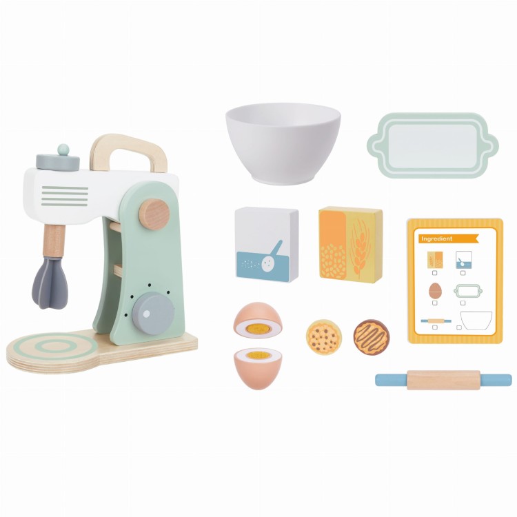 Drewniany Mikser Kuchenny Blender z Akcesoriami 11 el. – WOOPIE GREEN