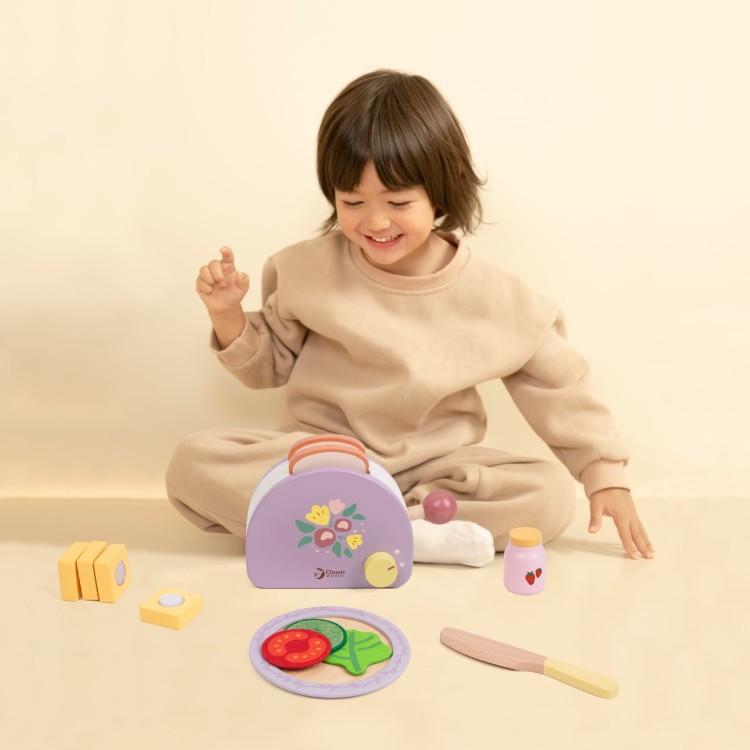 Drewniany Toster Śniadaniowy z Akcesoriami 13 el. – CLASSIC WORLD